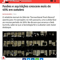 Fuses e aquisies crescem mais de 45% em outubro